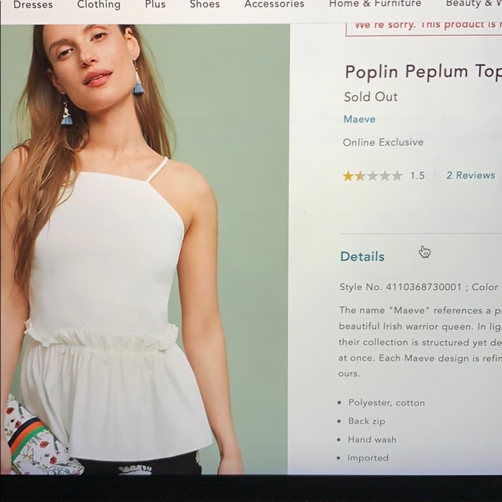 Maeve White Peplum Top